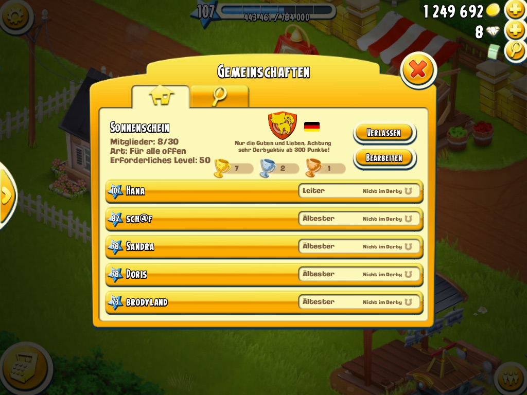 Wie ändere ich am Hayday meine Nachbarschaft?