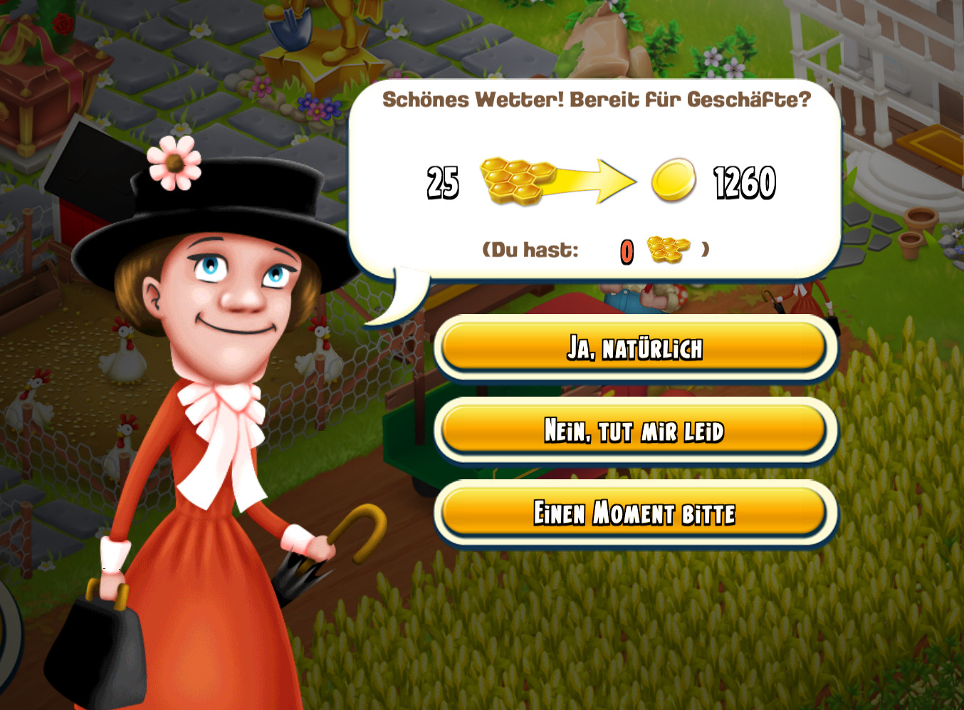 Unmögliche Farmbesucherin